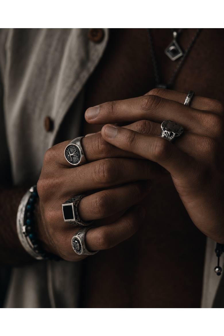 Vitruvian Silver Ring, Alternate, color, Sterling Silver