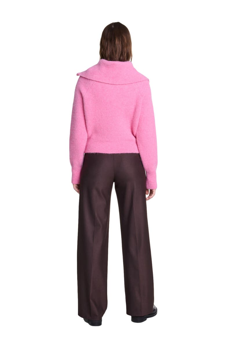 maje Wide-leg suit trousers, Alternate, color, Brown