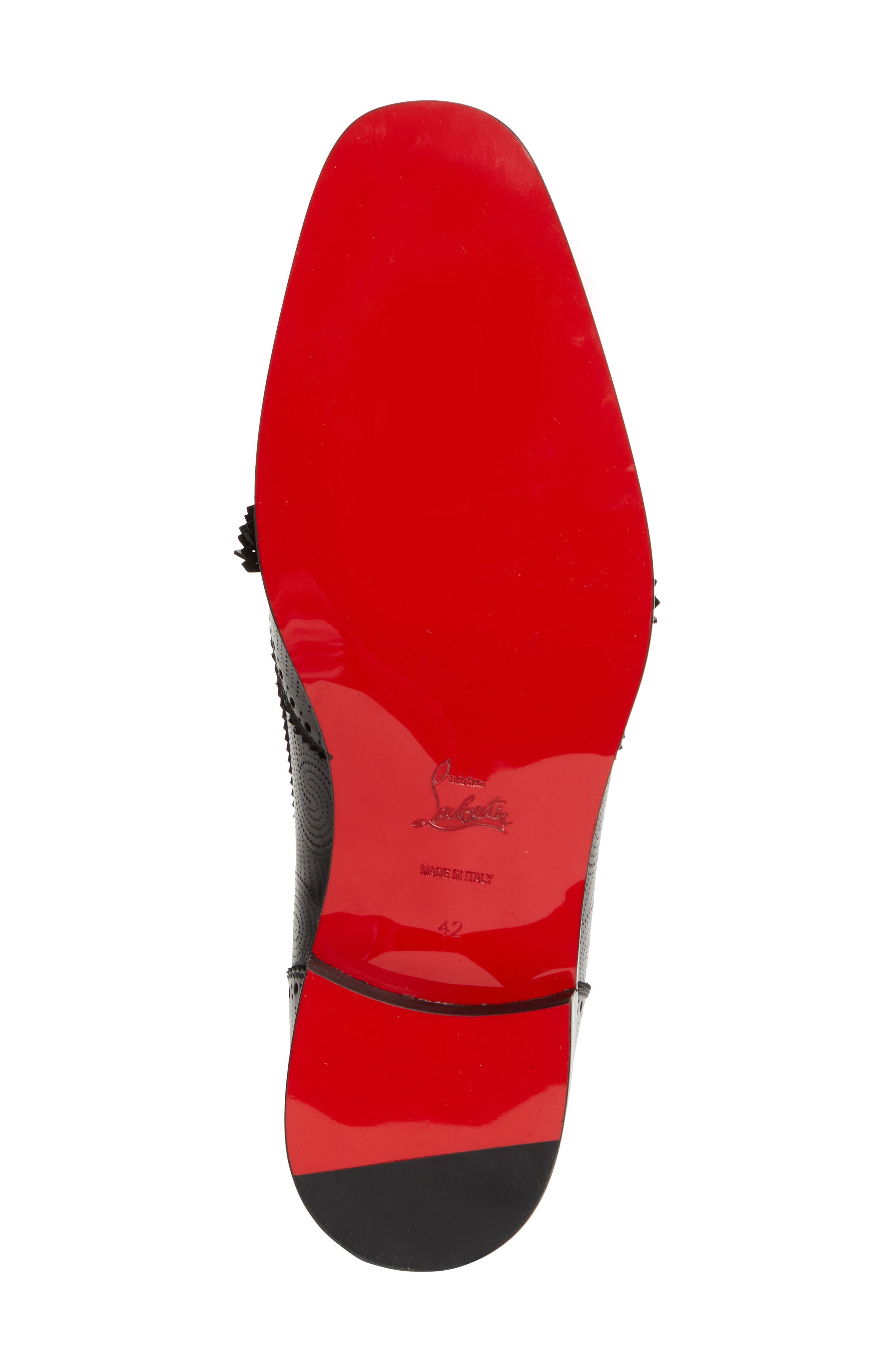 Christian Louboutin Grave Perforated Wingtip Venetian Loafer, Alternate, color, Black