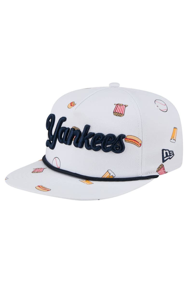 Men's New Era White New York Yankees Team Cheer Rope 19TWENTY Adjustable Hat, Main, color, White