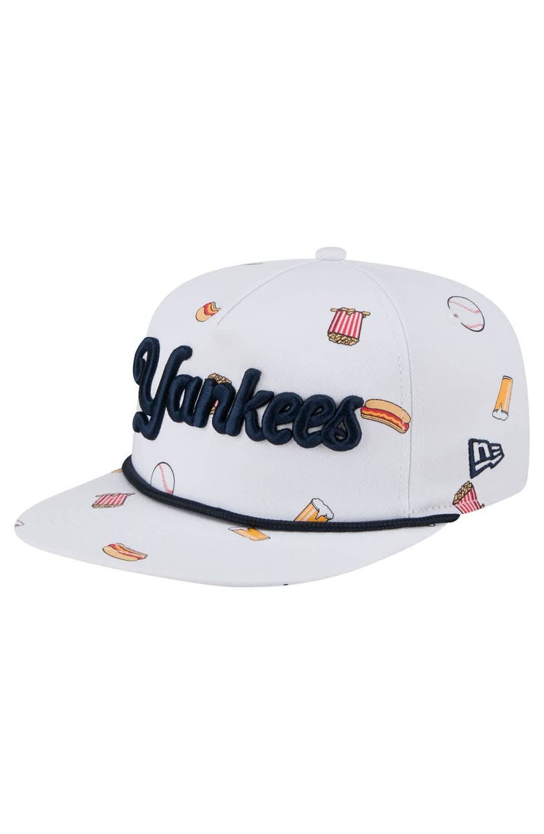 New Era Men's New Era White New York Yankees Team Cheer Rope 19TWENTY Adjustable Hat, Main, color, White