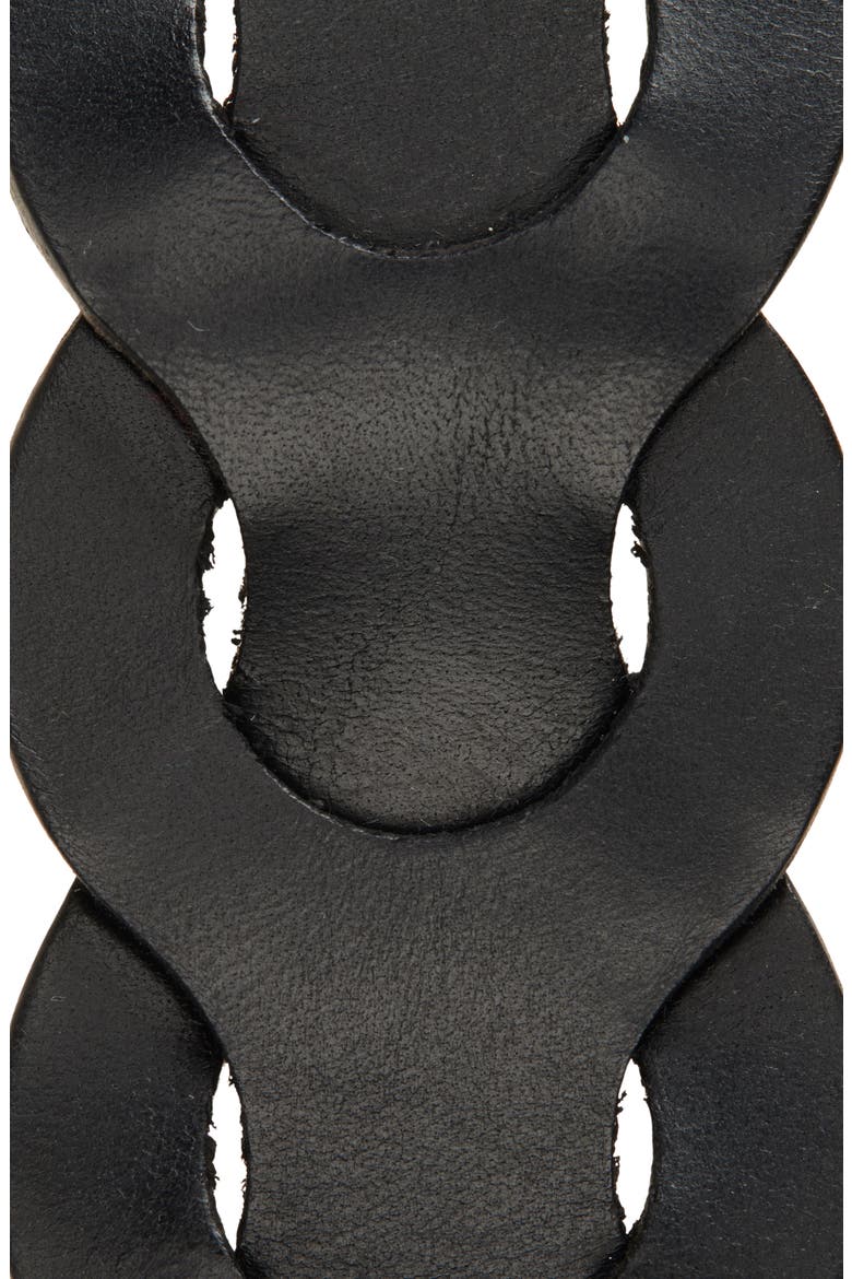 Edena Leather Belt, Alternate, color, BLACK/ SILVER