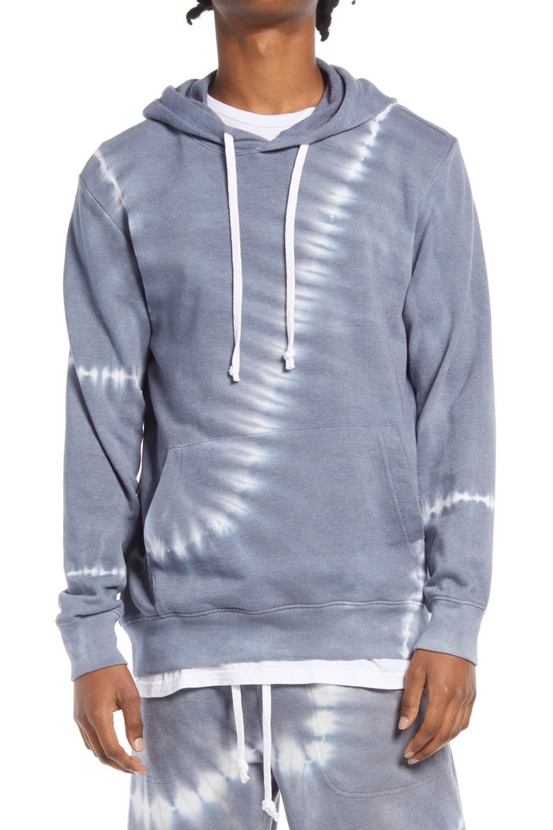 Asher Zip Hoodie, Main, color, BLUE LINEAR TIE DYE