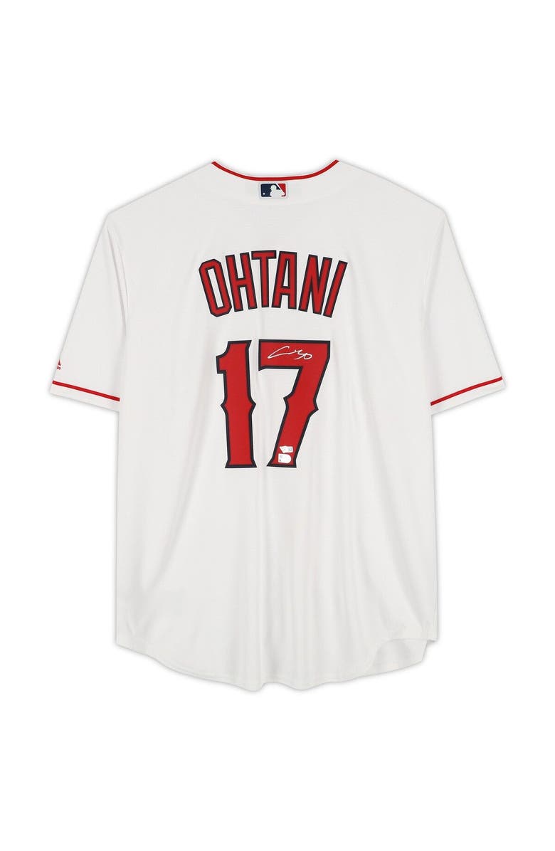 FANATICS AUTHENTIC Shohei Ohtani Los Angeles Angels Autographed White Majestic Replica Jersey, Alternate, color, 