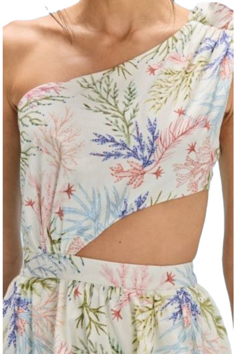 Seaweed One Shoulder Mini Dress, Alternate, color, OFF WHITE