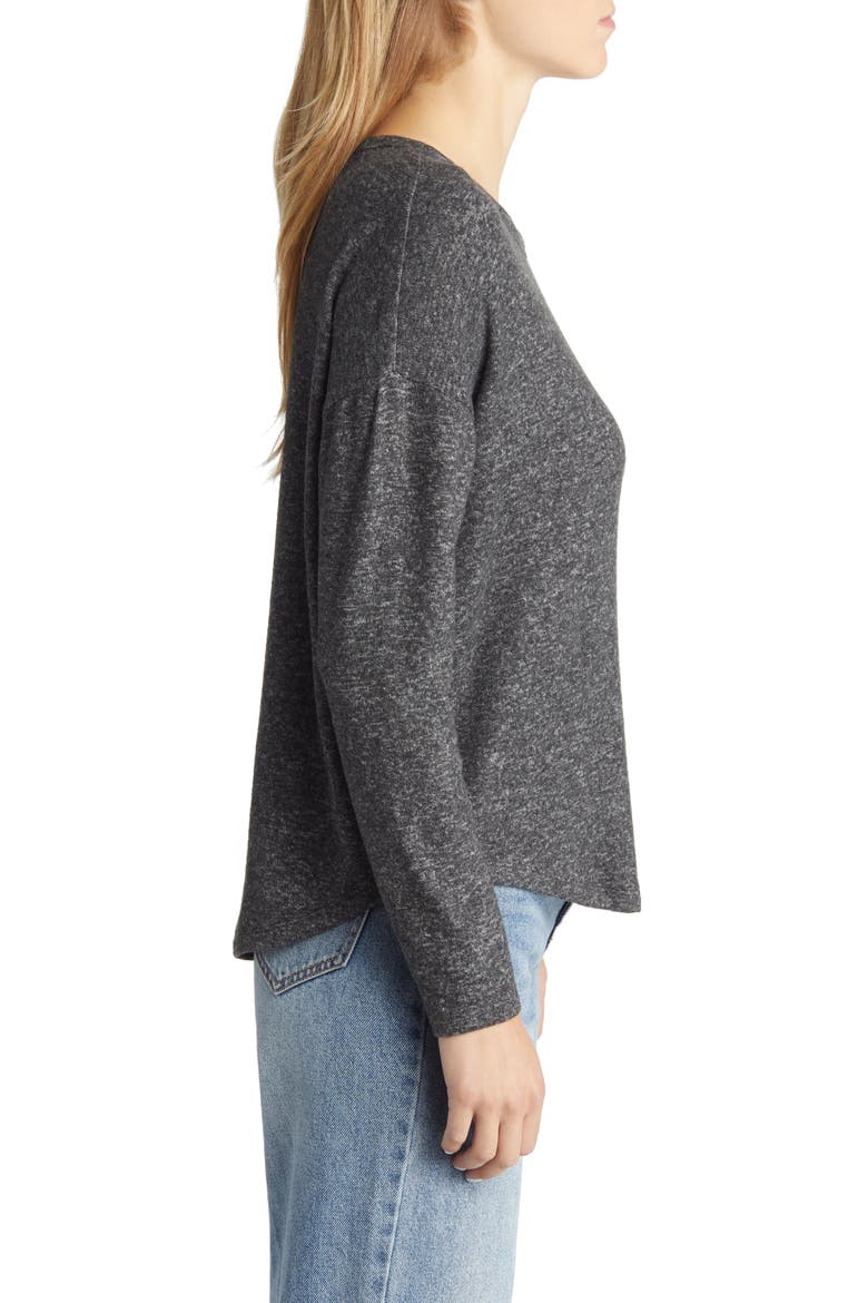 Long Sleeve Cloud Jersey Top, Alternate, color, CHARCOAL HEATHER
