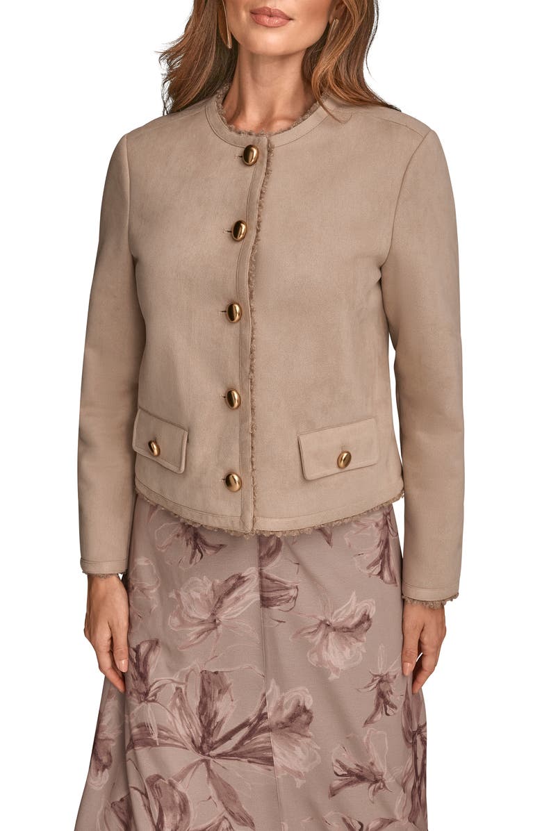 Donna Karan New York Boxy Faux Shearling Lined Coat, Main, color, Nolita