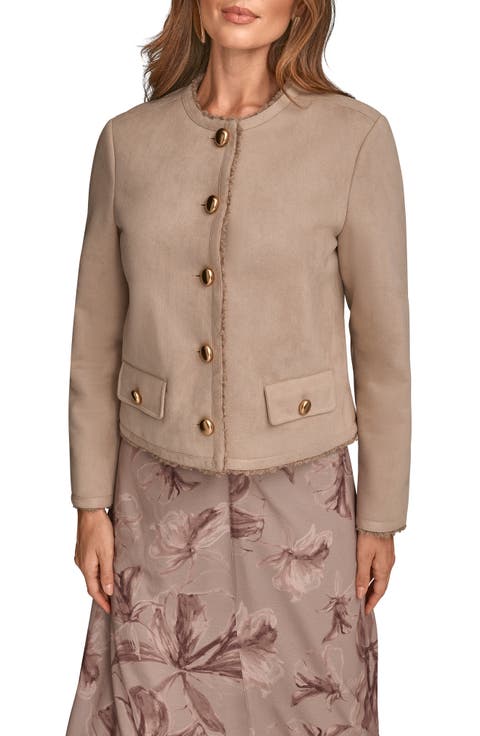 Boxy Faux Shearling Lined Coat