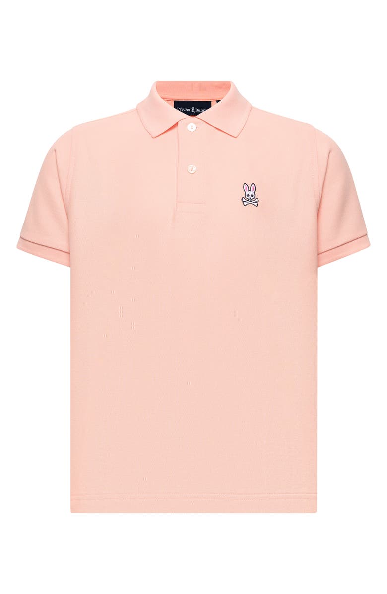 Psycho Bunny Kids' Cotton Piqué Polo, Main, color, Peach Melba