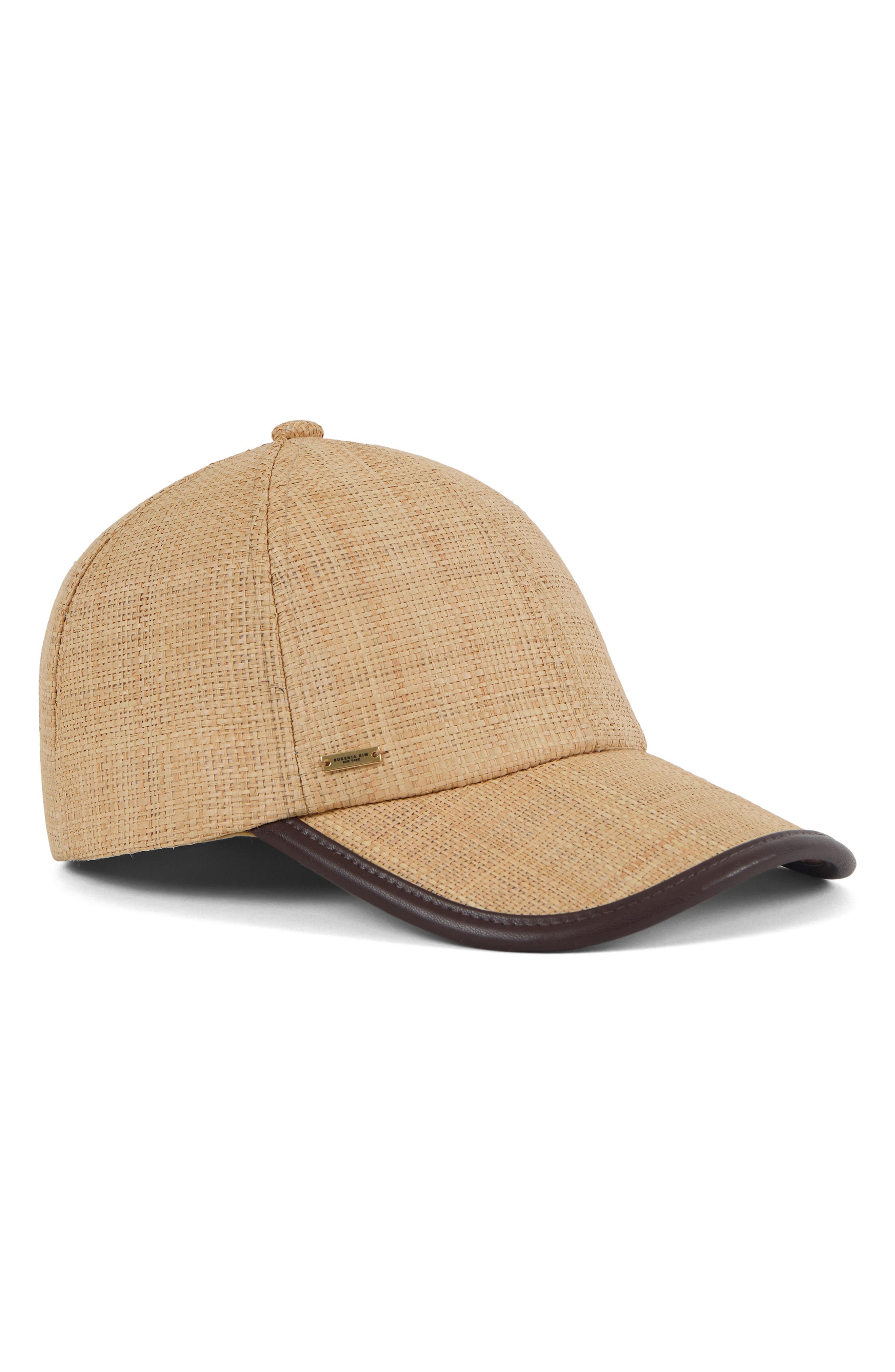Eugenia Kim Lo Upf 50+ Raffia Baseball Cap In Brown