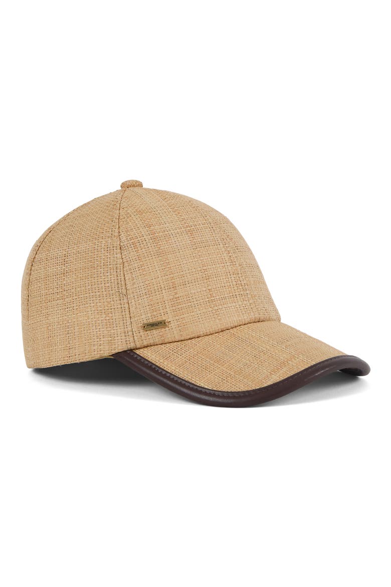 Lo UPF 50+ Raffia Baseball Cap, Main, color, NATURAL