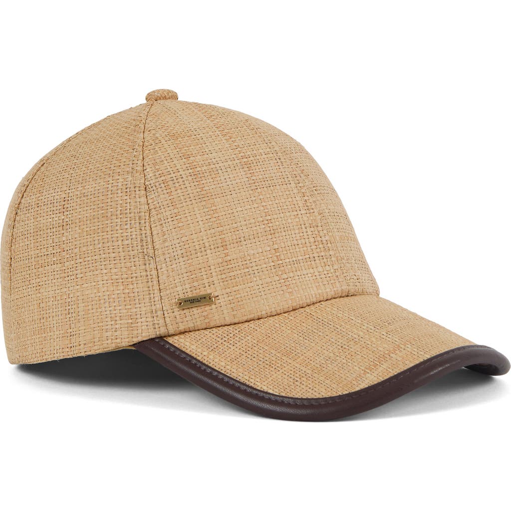 Eugenia Kim Lo Upf 50+ Raffia Baseball Cap In Brown