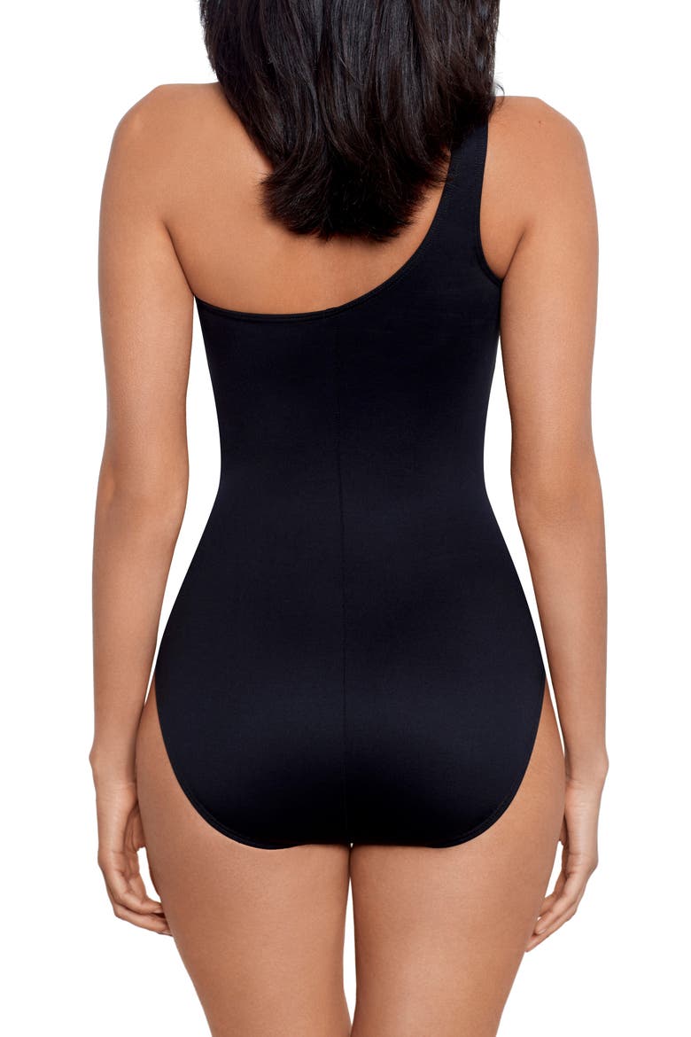Iridium Minx One-Shoulder One-Piece Swimsuit, Alternate, color, BLM