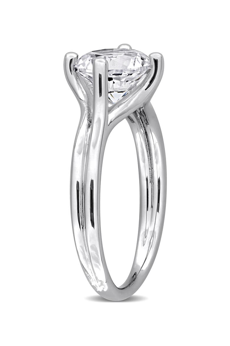 Created White Sapphire Solitaire Ring, Alternate, color, SILVER