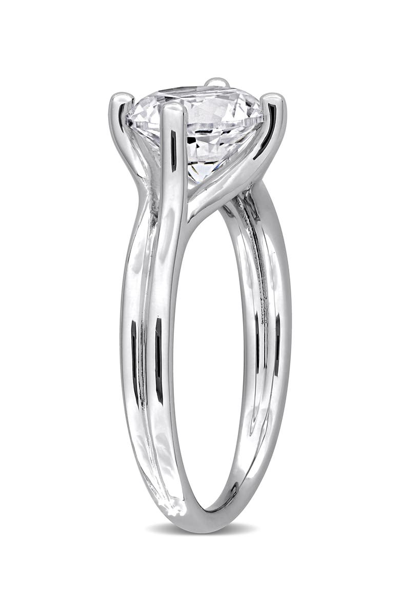 DELMAR Created White Sapphire Solitaire Ring, Alternate, color, Silver