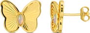 DELMAR Marquise Cut Ethiopian Blue Opal Butterfly Stud Earrings