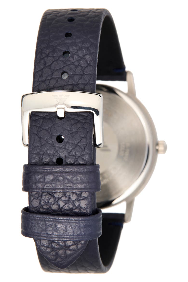 Men's Kappa 3-Hand Quartz Leather Strap Watch, 41mm, Alternate, color, NO COLOR