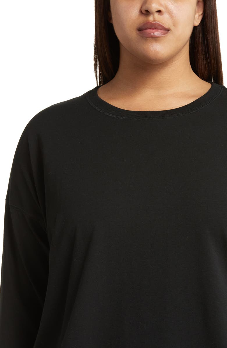 Eileen Fisher Crewneck Stretch Organic Cotton Knit Top, Alternate, color,