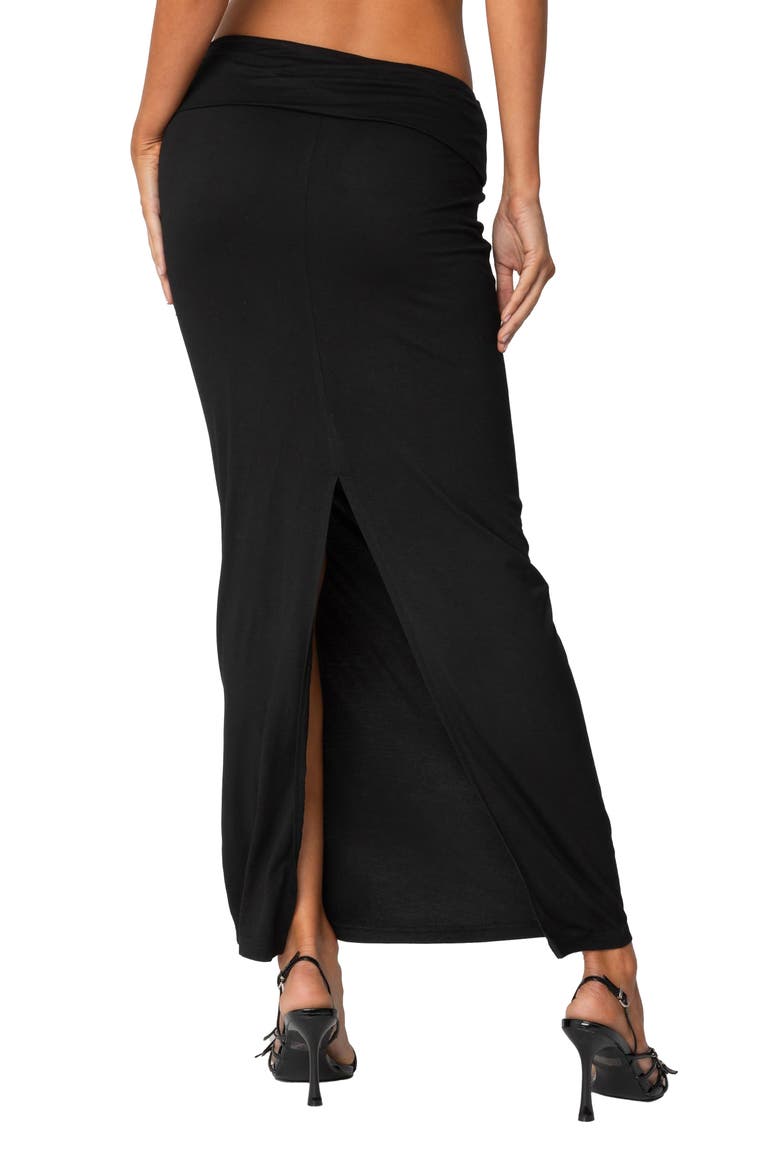 Johanna Foldover Maxi Skirt, Alternate, color, BLACK