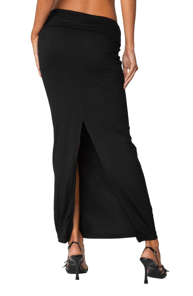 EDIKTED Johanna Foldover Maxi Skirt, Alternate, color, Black