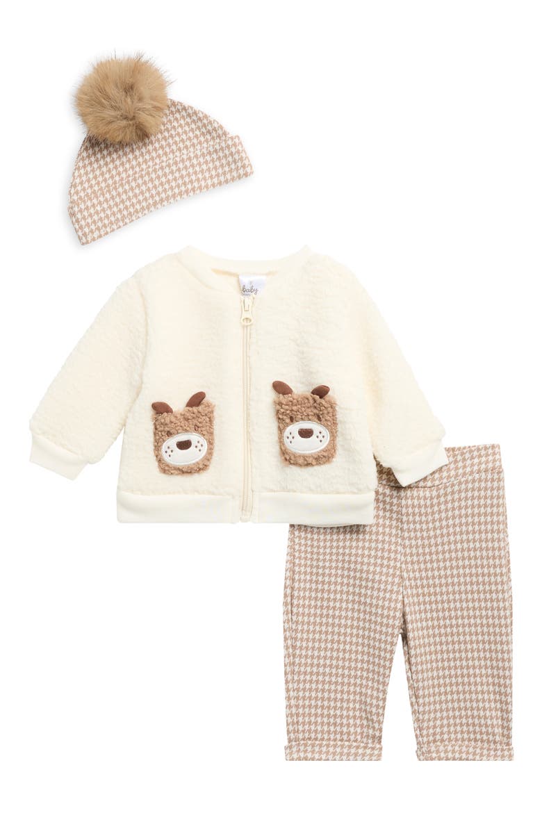 Kids' 3-Piece Puppy Jacket, Pants & Hat Set, Main, color, BROWN
