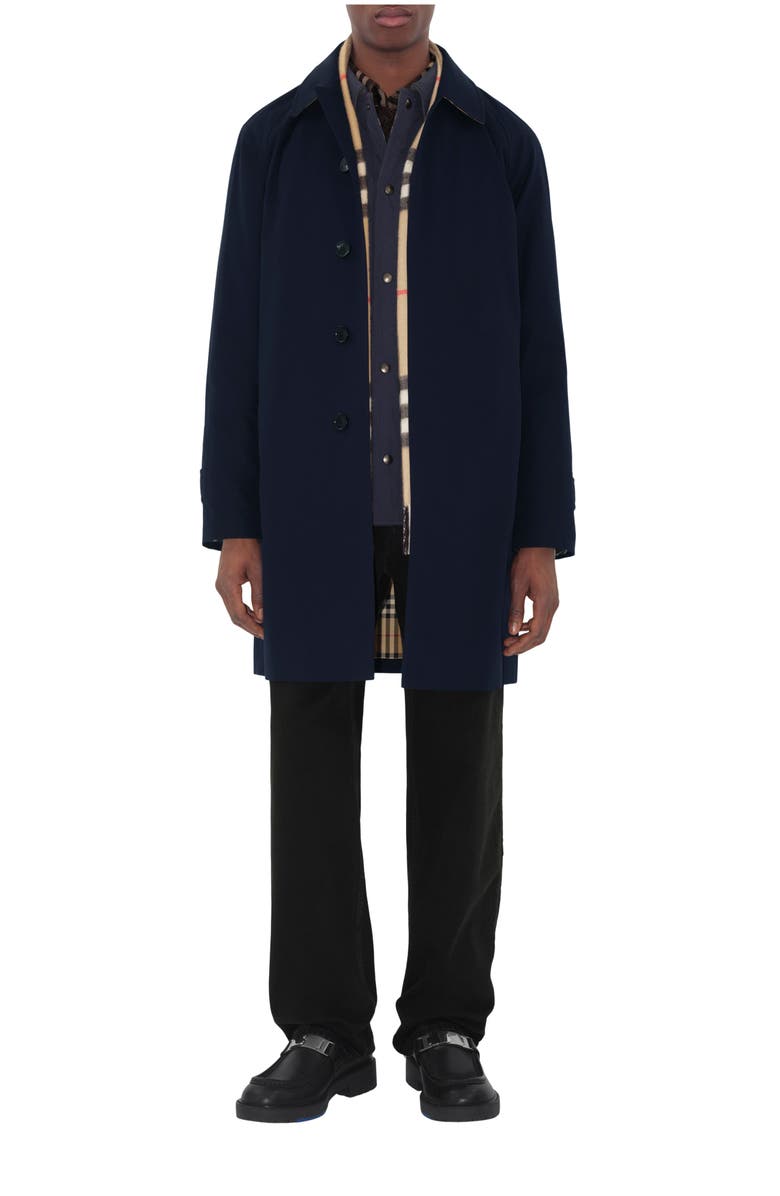 Burberry Mid-length Camden Heritage Car Coat, Main, color, Coal Blue
