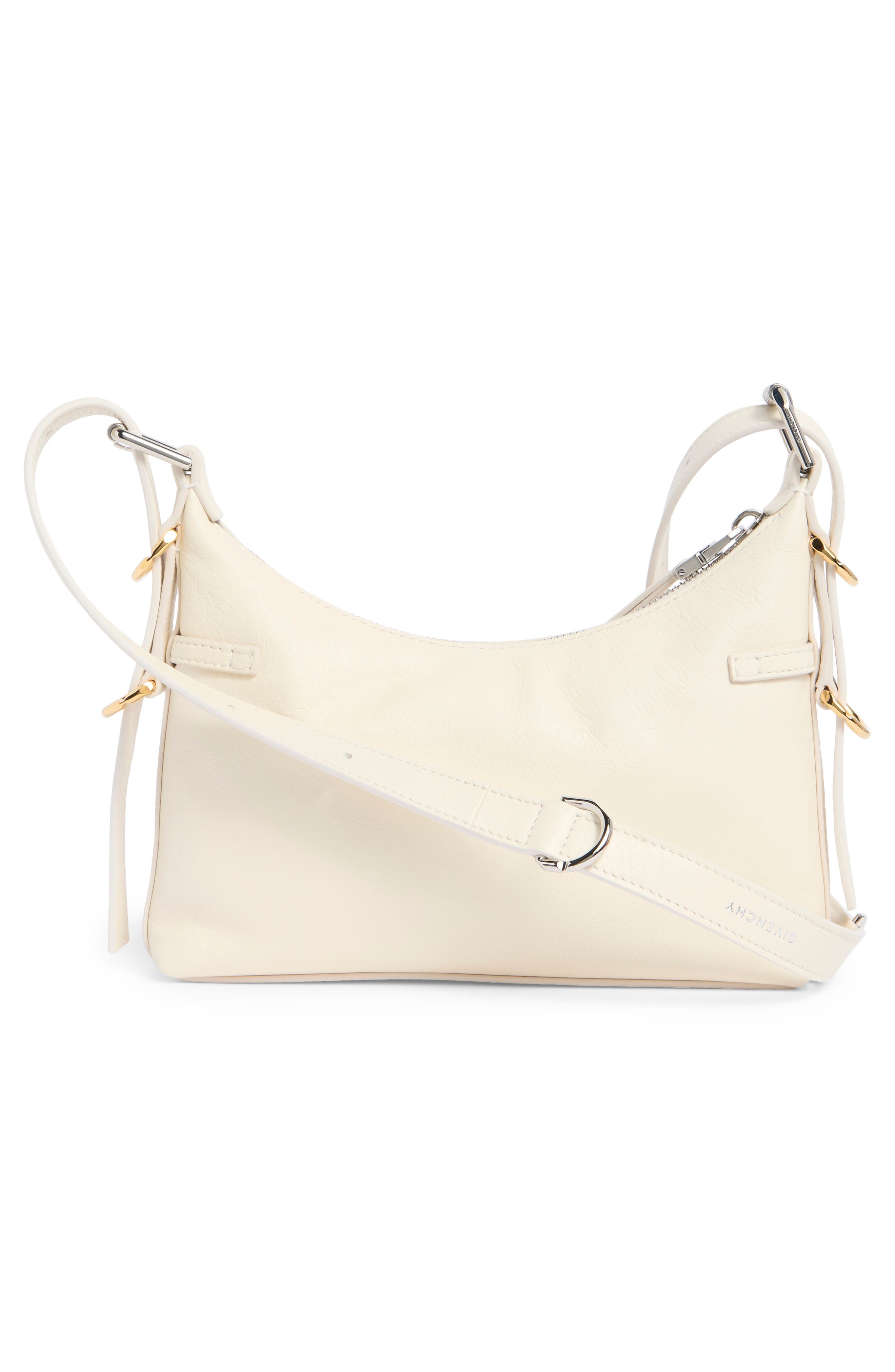 Givenchy Mini Voyou Leather Shoulder Bag, Alternate, color, White