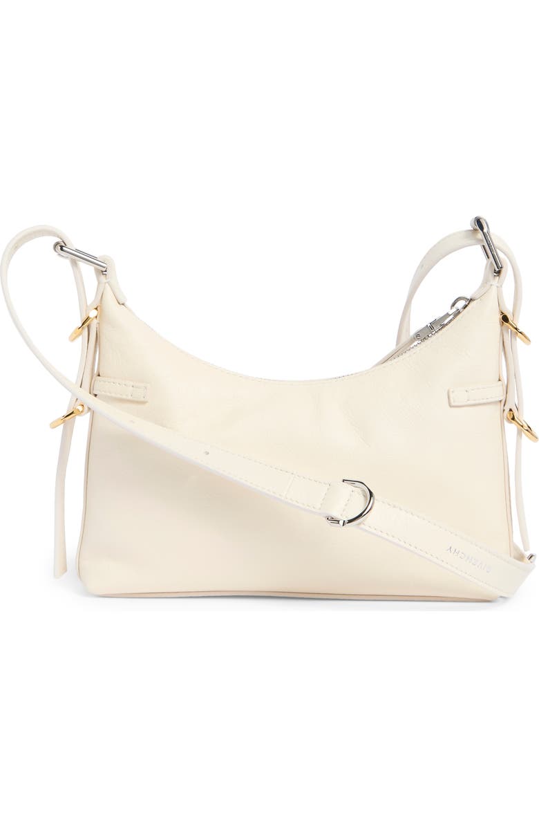 Givenchy Mini Voyou Leather Shoulder Bag, Alternate, color, White