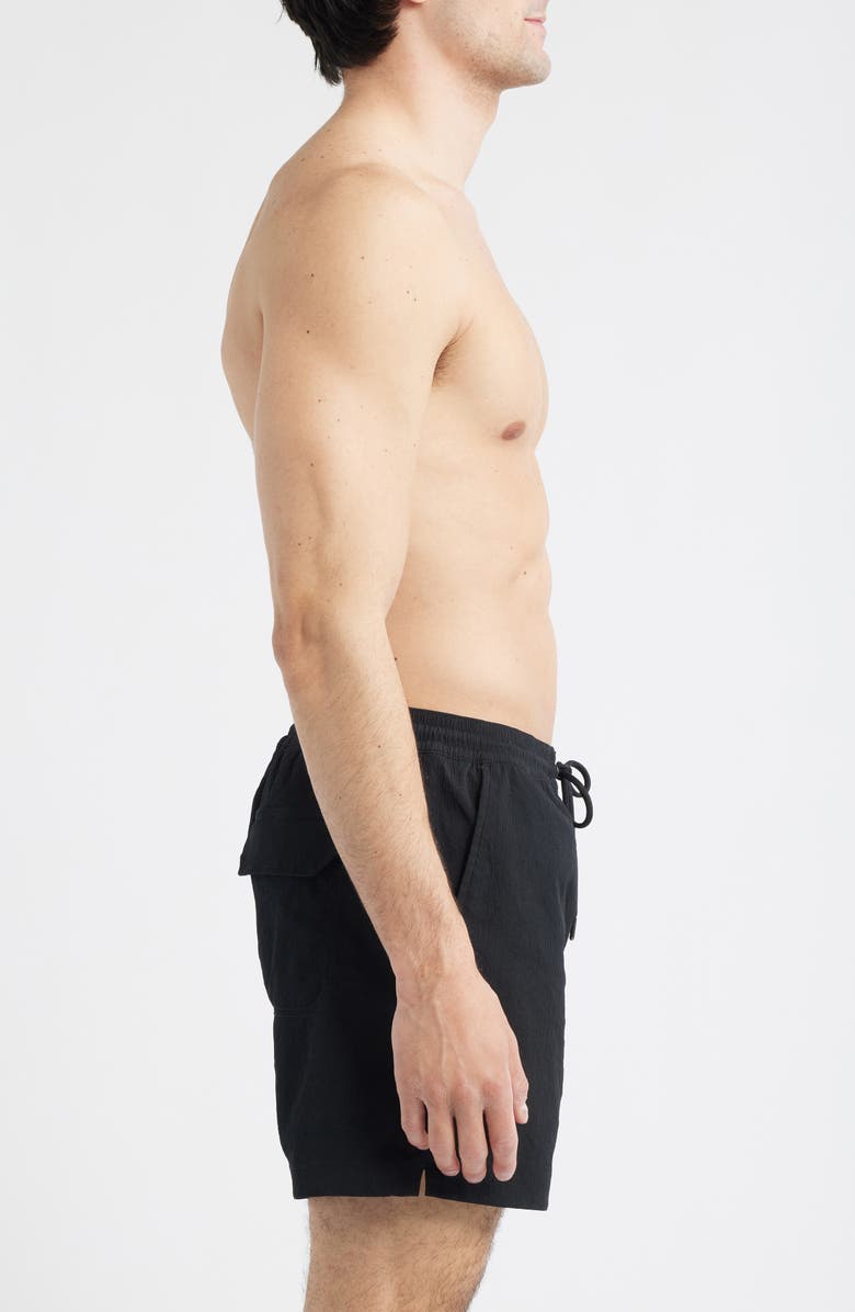 Nordstrom 5-Inch Volley Swim Shorts, Alternate, color, Black