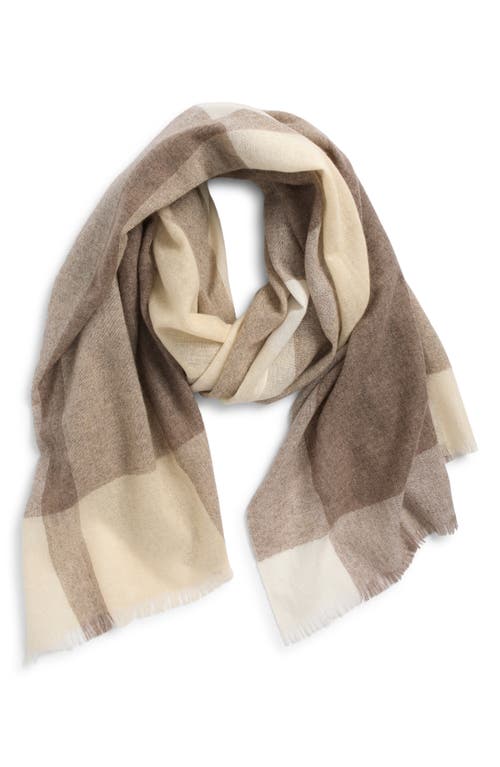 Nordstrom Textured Lightweight Cashmere Scarf In Brown