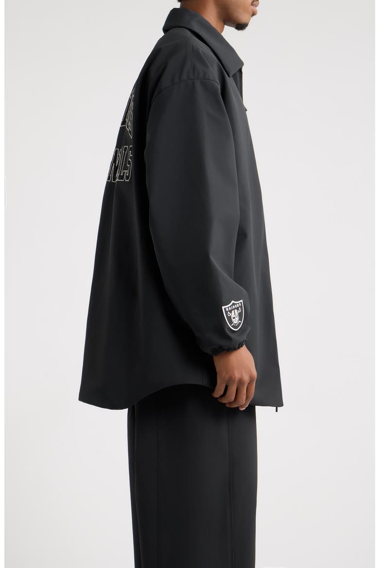 x NFL Raiders Coach Jacket, Alternate, color, BLACK