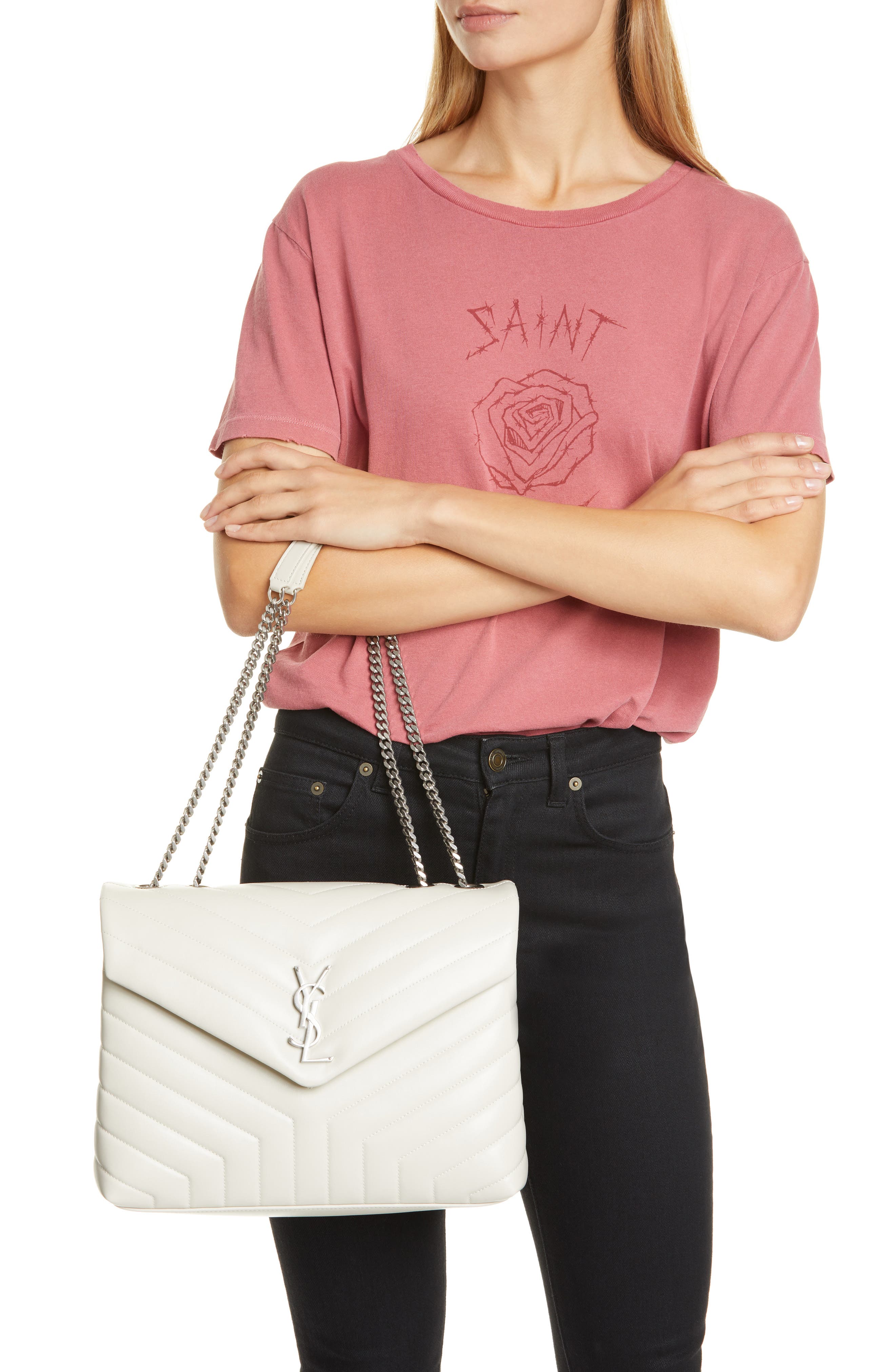 Женские сумки Saint Laurent Medium Loulou Matelassé Leather Shoulder Bag — фото 3