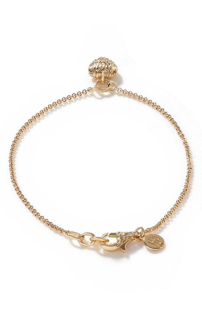 John Hardy Classic Chain 18K Gold Heart Charm Bracelet, Alternate, color, 