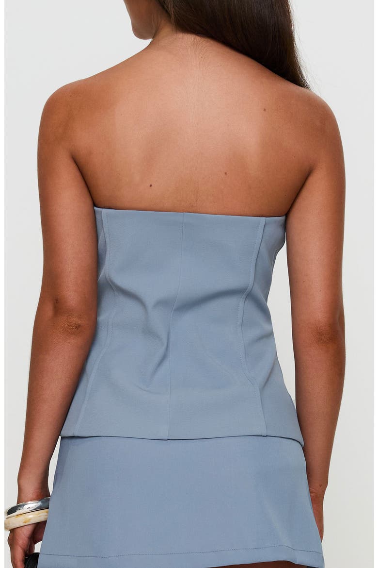Lavish Living Split Front Strapless Top, Alternate, color, BLUE