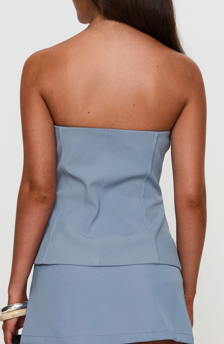 Princess Polly Lavish Living Split Front Strapless Top, Alternate, color, Blue