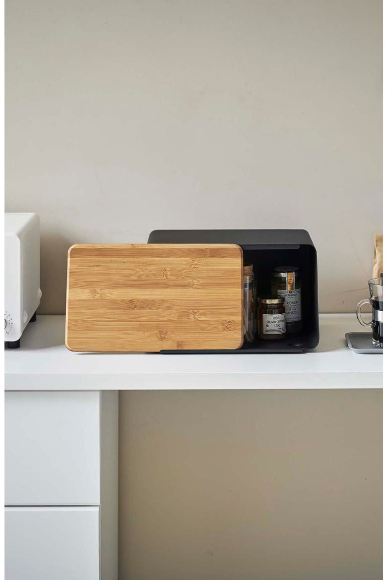 Sliding Door Bread Box, Alternate, color, BLACK
