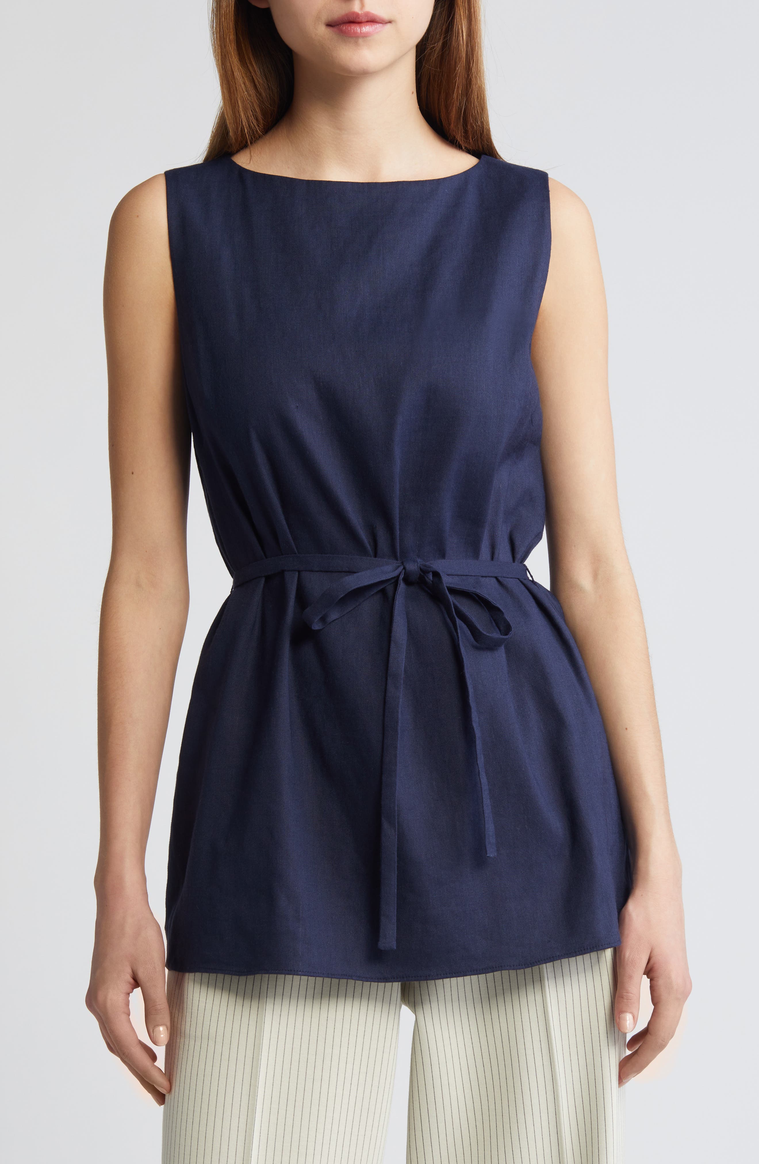 rag & bone Holland Sleeveless Linen Blend Tunic Top