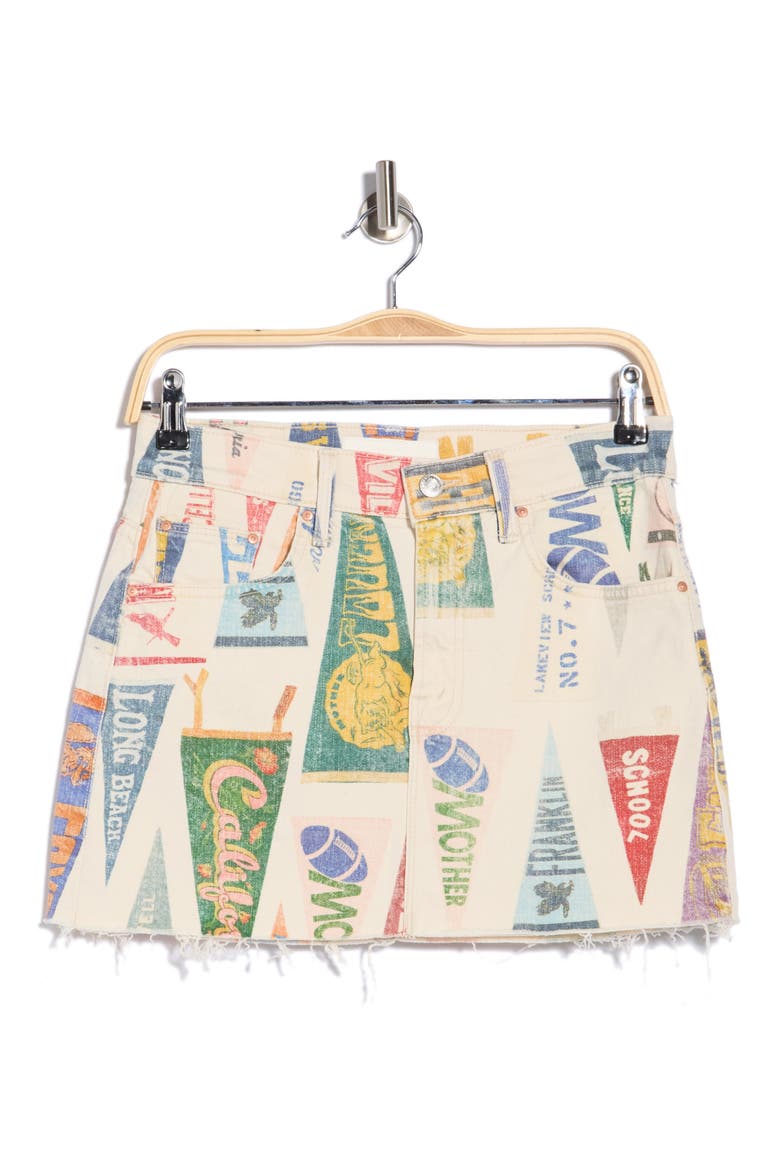 The Ditcher Frayed Denim Miniskirt, Alternate, color, PEP RALLY