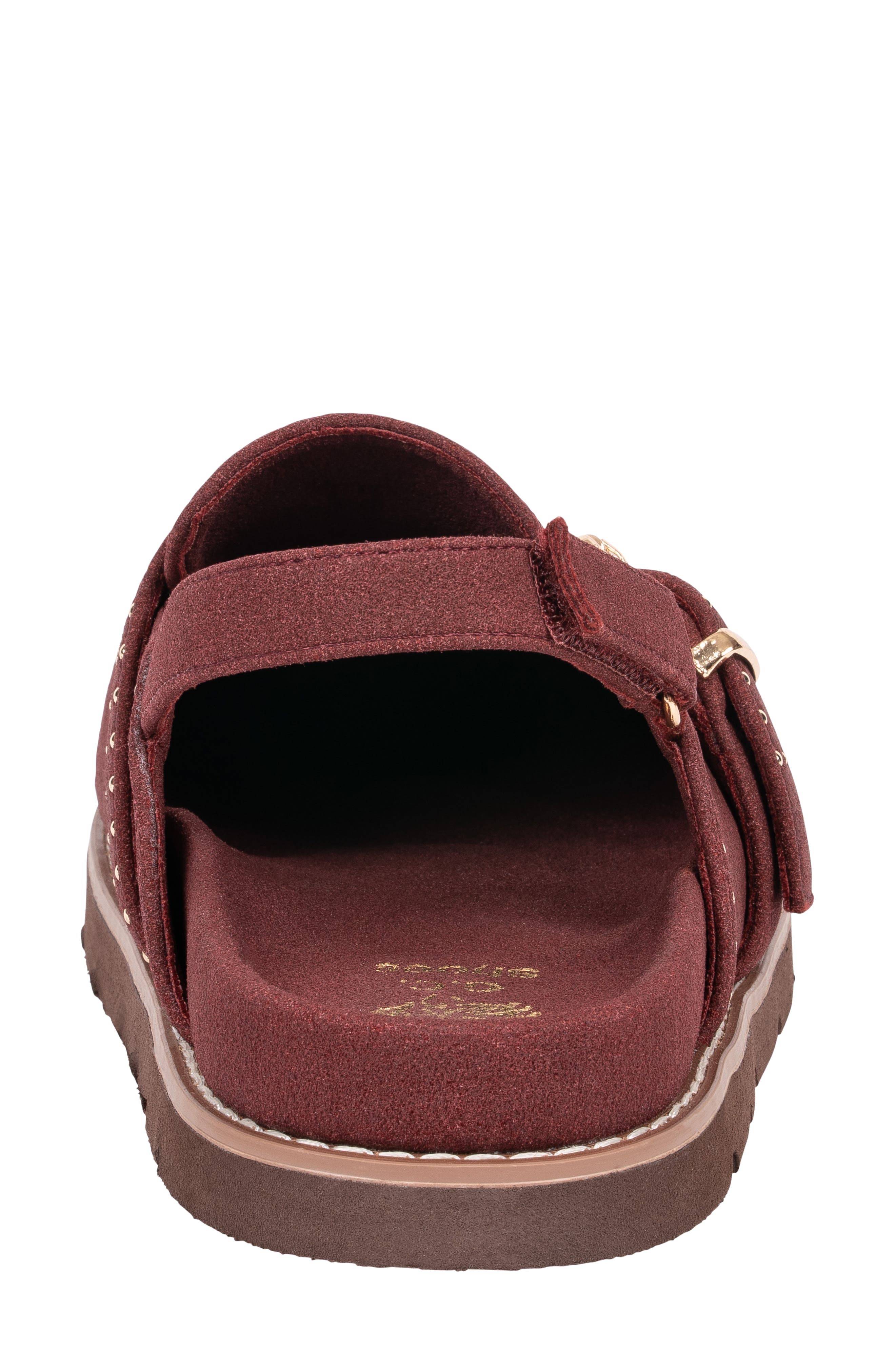 Corell Studded Faux Leather Slingback Clog, Alternate, color, BURGUNDY
