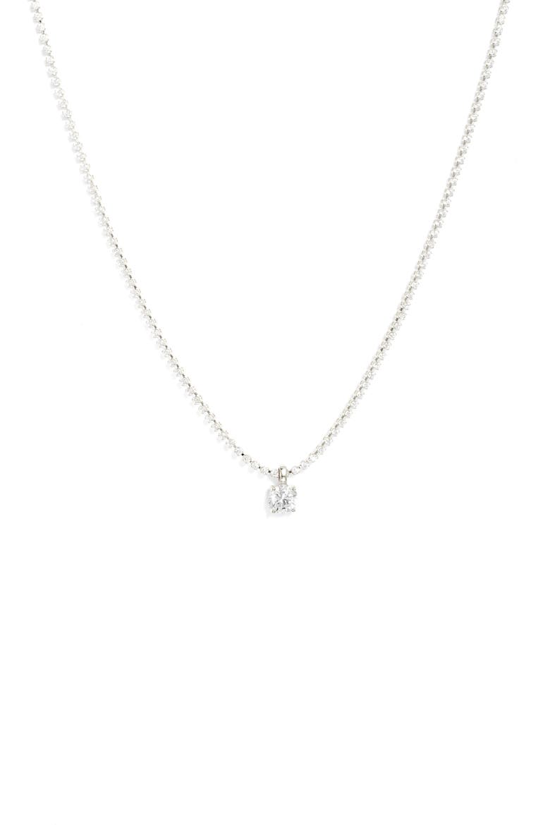 Cubic Zirconia Pendant Tennis Necklace, Main, color, CLEAR- SILVER
