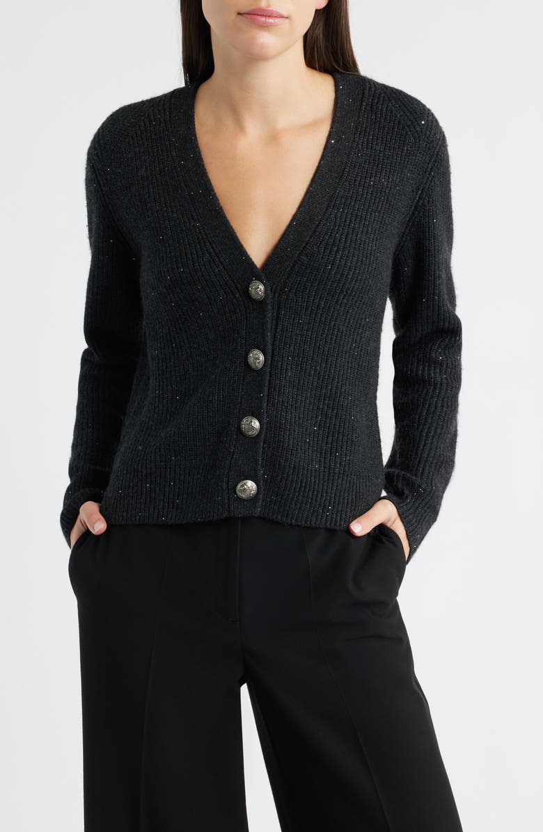 KOBI HALPERIN Eddie Metallic Glitter Cardigan, Main, color,