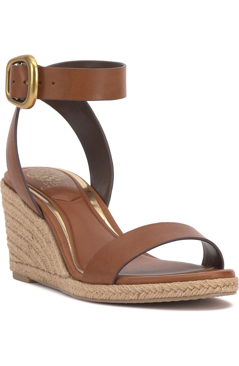 Vince Camuto Felia Wedge Sandal, Main, color, Mid Brown