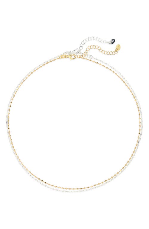 Argento Vivo Sterling Silver Two-tone Set Of 2 Necklaces In Gold/silver
