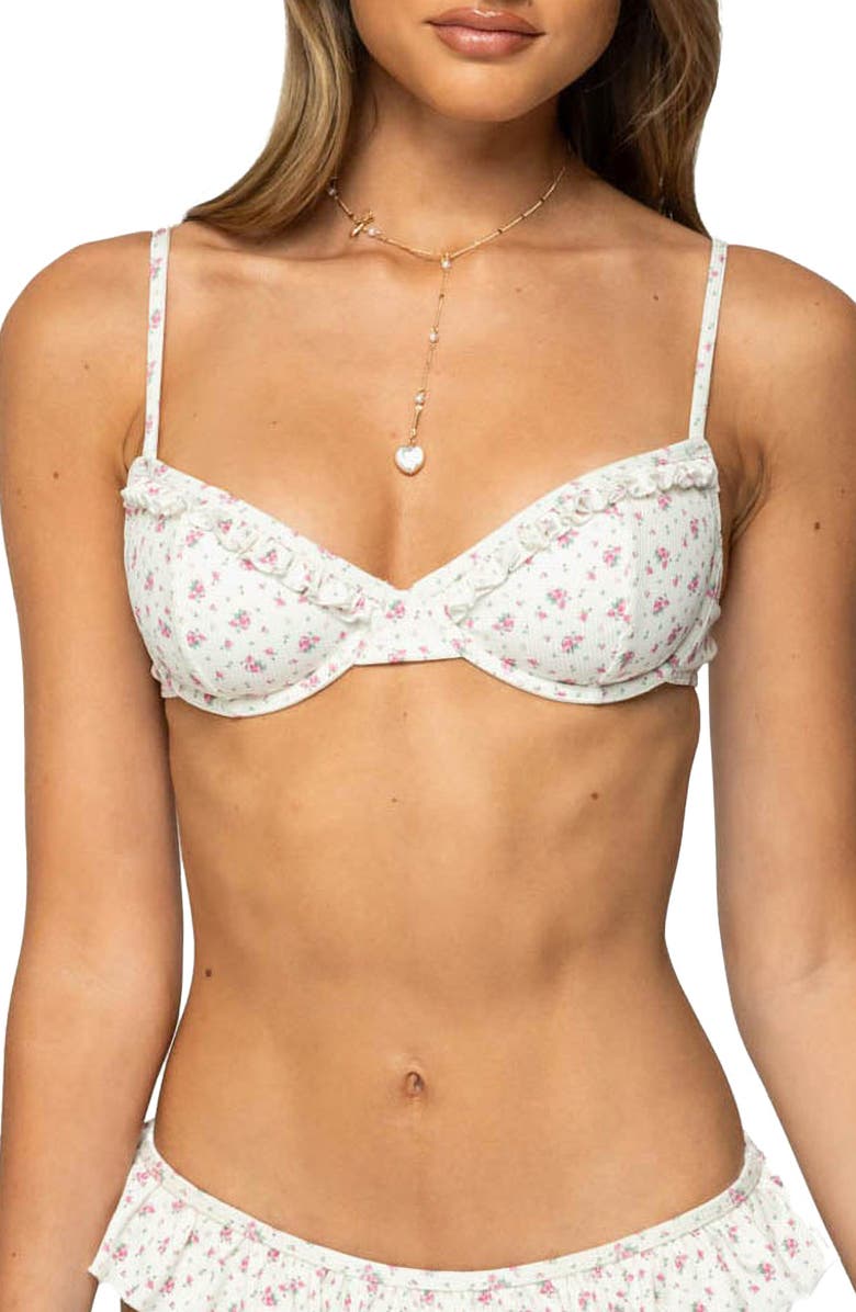 EDIKTED Amelia Underwire Bikini Top, Main, color, White