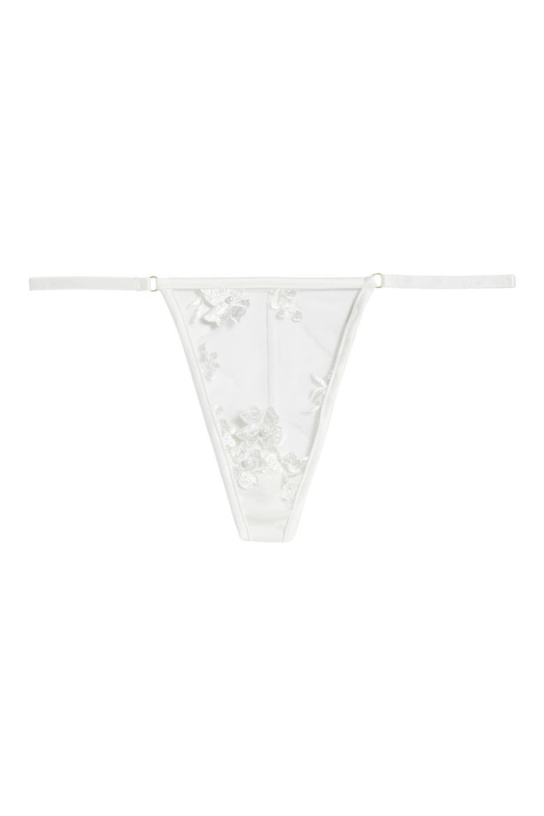 Floral Embroidered G-String, Alternate, color, WHITE