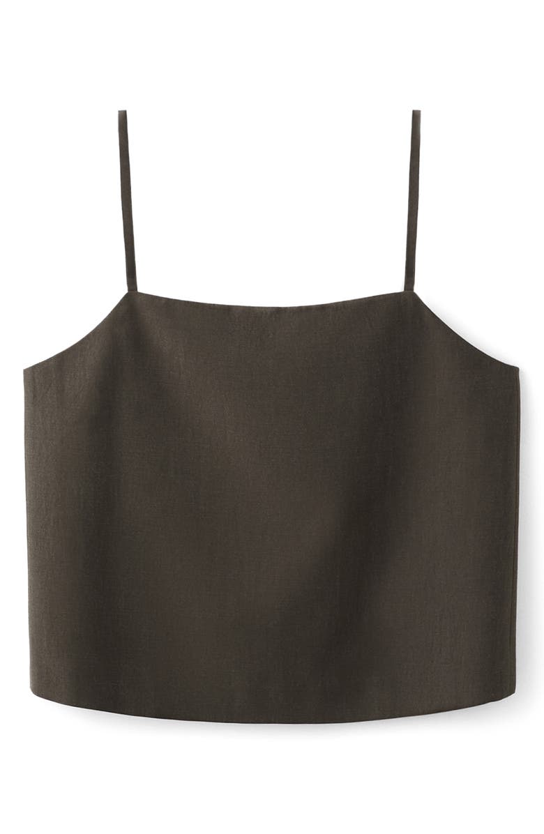 MANGO Sleeveless Crop Top, Alternate, color, Chocolate
