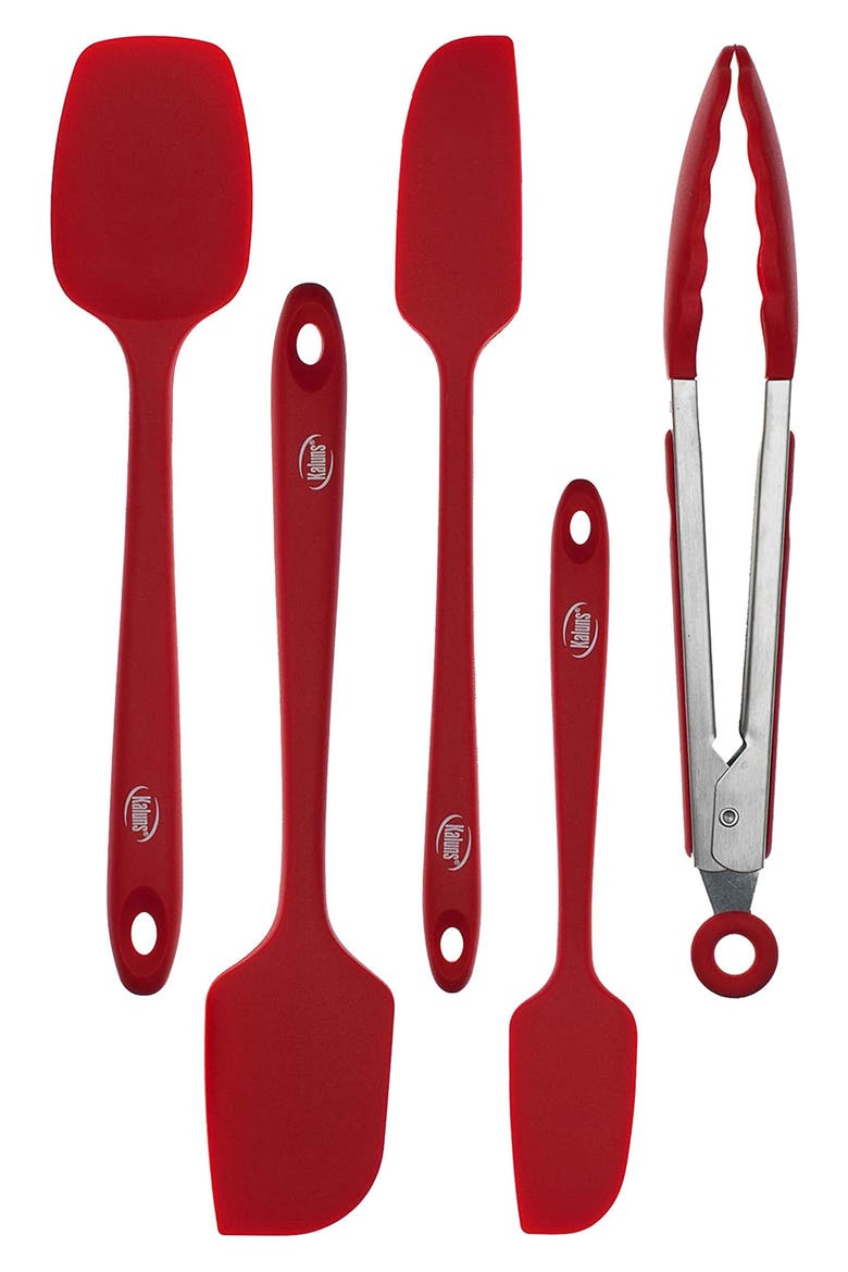 4-Piece Spatula Set, Main, color, RED