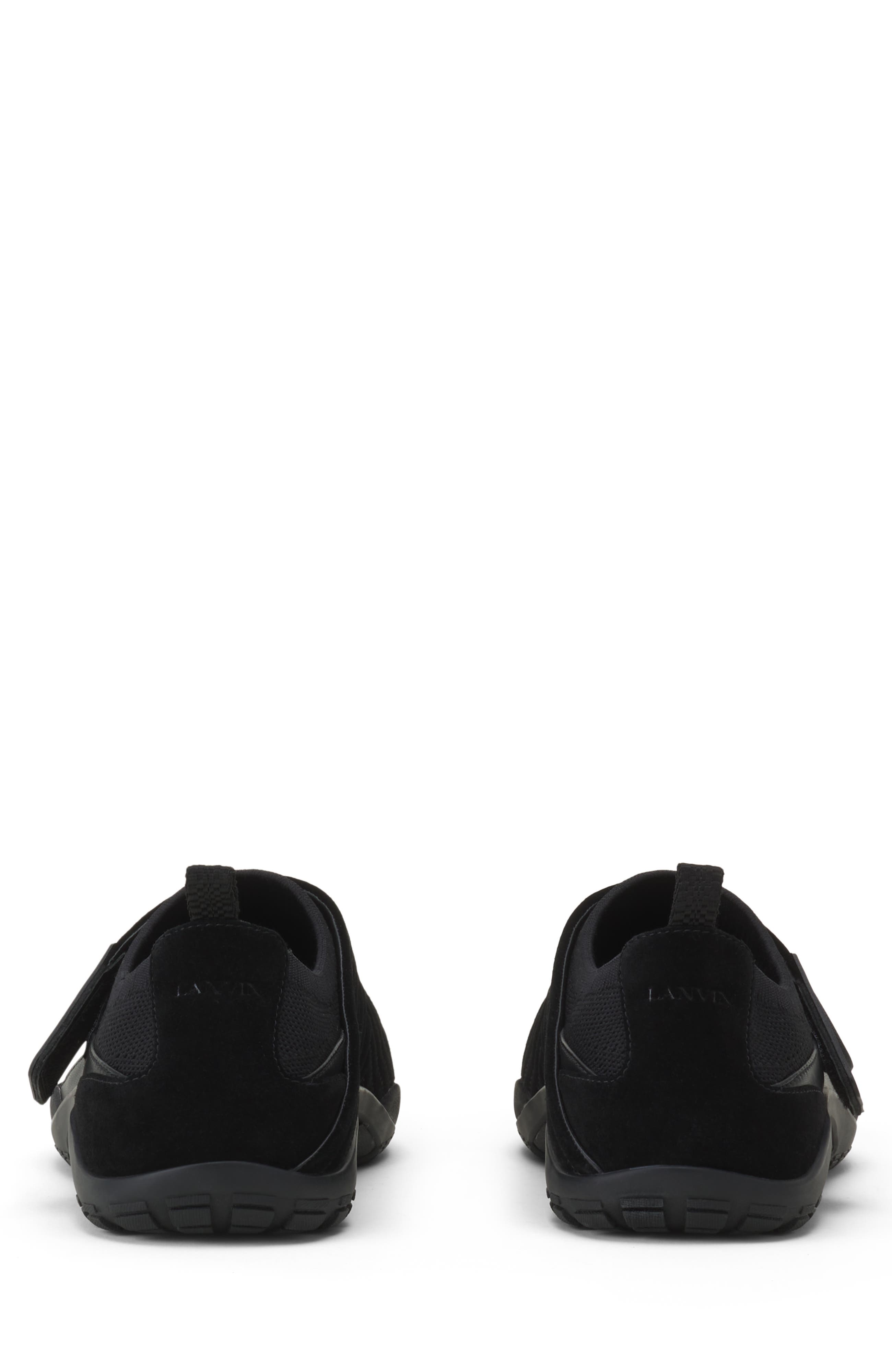 Lanvin Lnv1 Knit And Suede Sneakers, Alternate, color, Black/Black