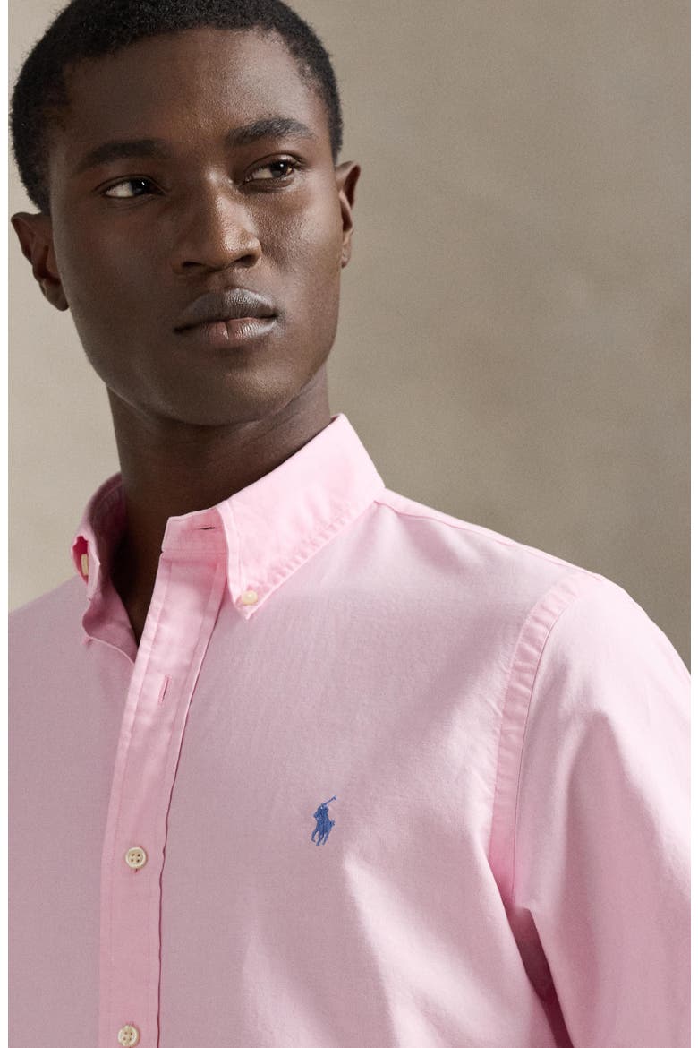 Classic Fit Garment-Dyed Oxford Shirt, Alternate, color, CARMEL PINK