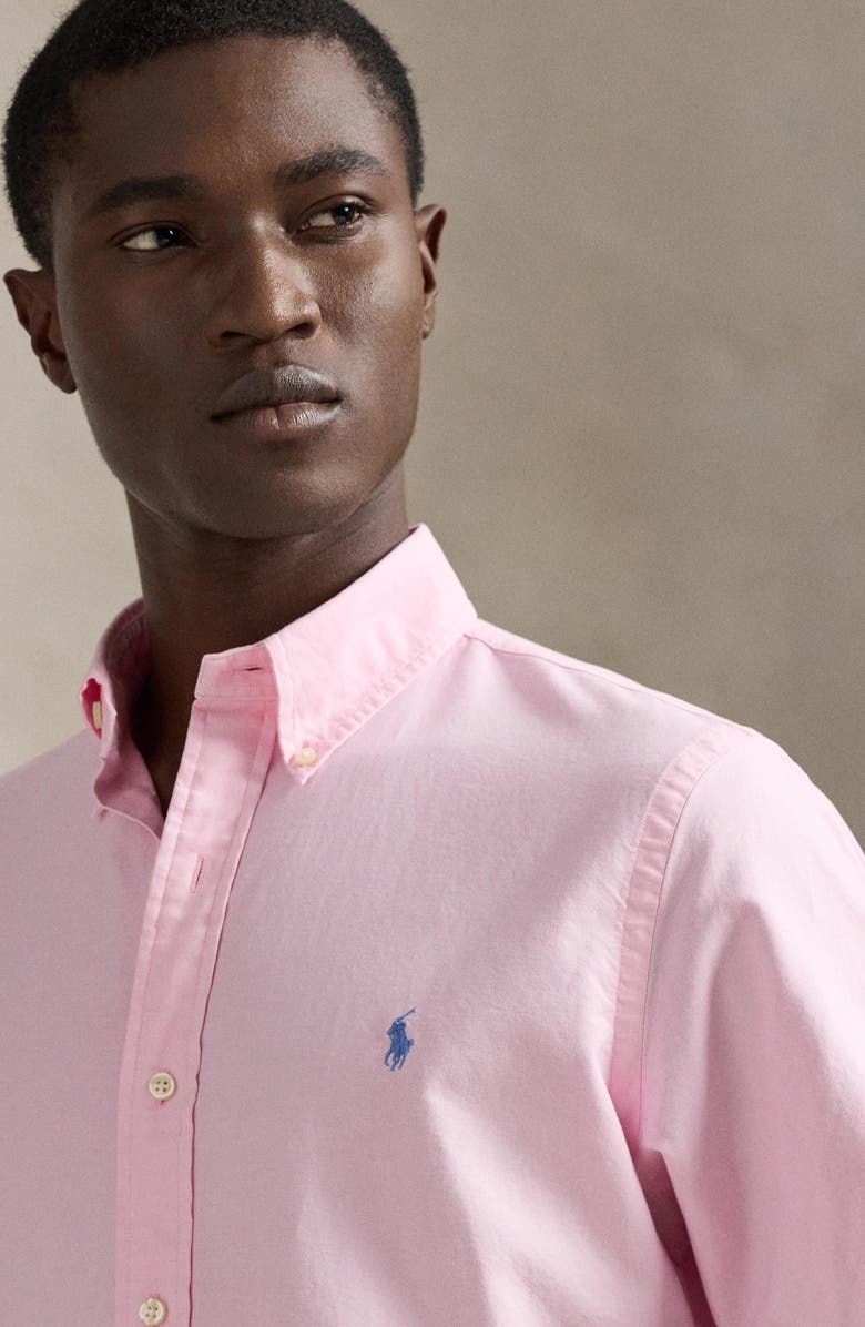 Polo Ralph Lauren Classic Fit Garment-Dyed Oxford Shirt, Alternate, color, Carmel Pink